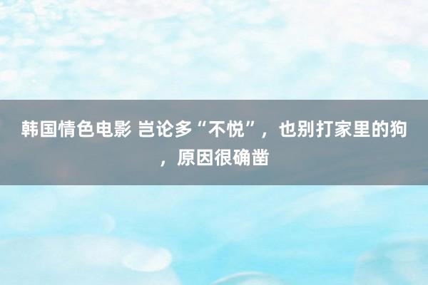 韩国情色电影 岂论多“不悦”，也别打家里的狗，原因很确凿