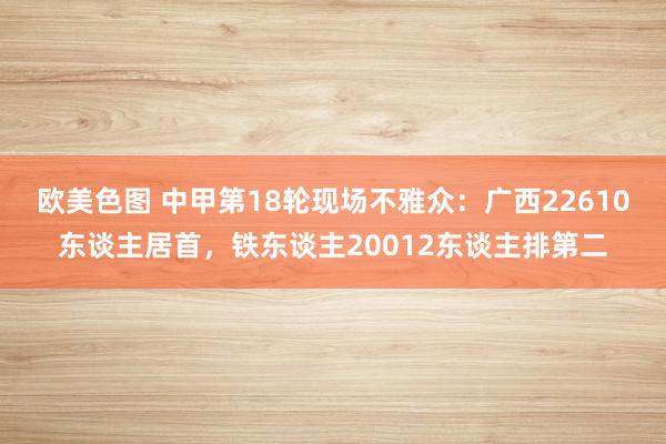 欧美色图 中甲第18轮现场不雅众：广西22610东谈主居首，铁东谈主20012东谈主排第二