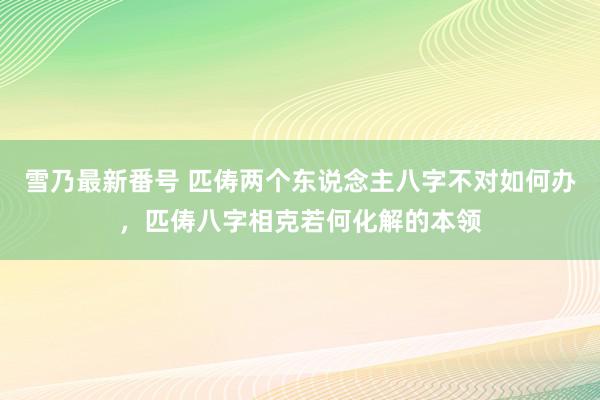 雪乃最新番号 匹俦两个东说念主八字不对如何办，匹俦八字相克若何化解的本领