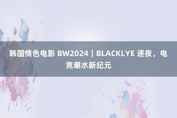 韩国情色电影 BW2024｜BLACKLYE 逐夜，电竞潮水新纪元