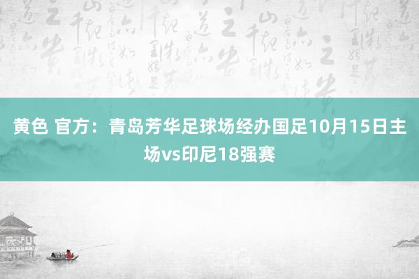 黄色 官方：青岛芳华足球场经办国足10月15日主场vs印尼18强赛