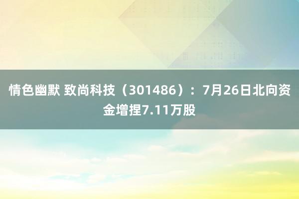 情色幽默 致尚科技（301486）：7月26日北向资金增捏7.11万股