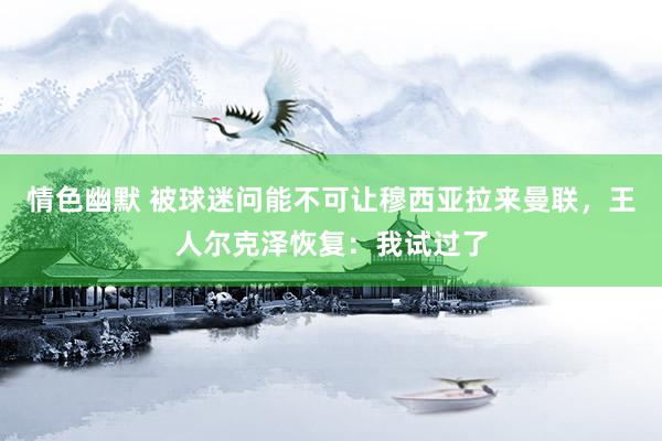 情色幽默 被球迷问能不可让穆西亚拉来曼联，王人尔克泽恢复：我试过了