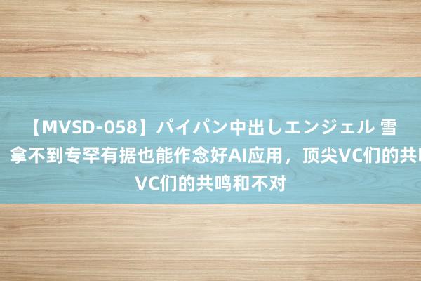 【MVSD-058】パイパン中出しエンジェル 雪乃しずく 拿不到专罕有据也能作念好AI应用，顶尖VC们的共鸣和不对