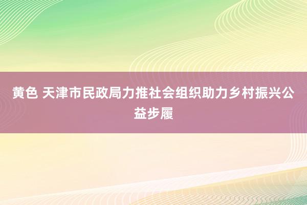 黄色 天津市民政局力推社会组织助力乡村振兴公益步履