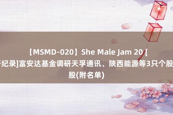 【MSMD-020】She Male Jam 20 [机构调研纪录]富安达基金调研天孚通讯、陕西能源等3只个股(附名单)